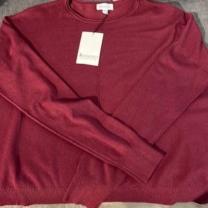 NWT drop sleeve lightweight sweater rich burgundy color